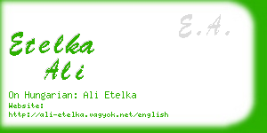 etelka ali business card